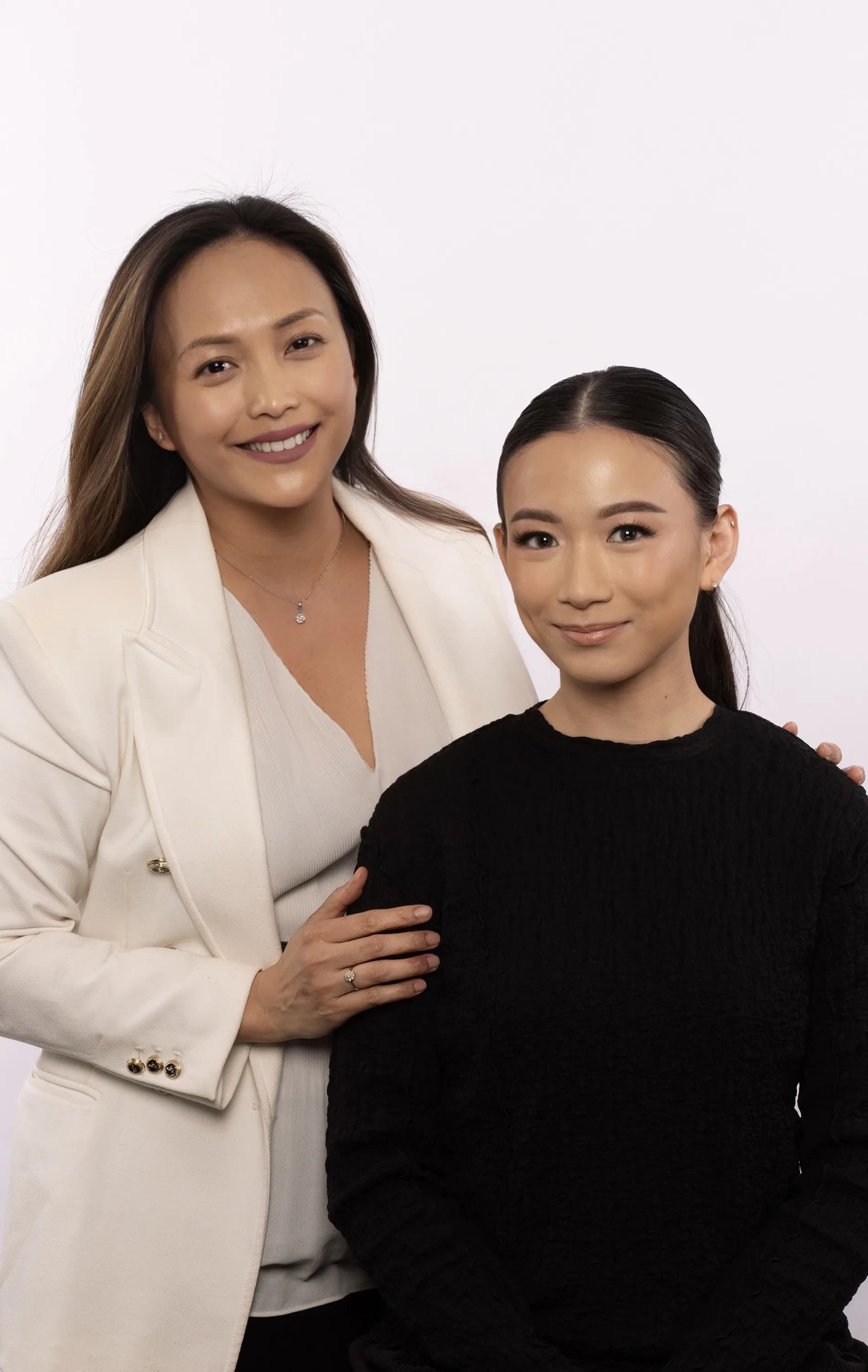 Rima Zania with client portrait in Toronto studio